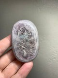 Gemmy Silvery Lepidolite Palm stone