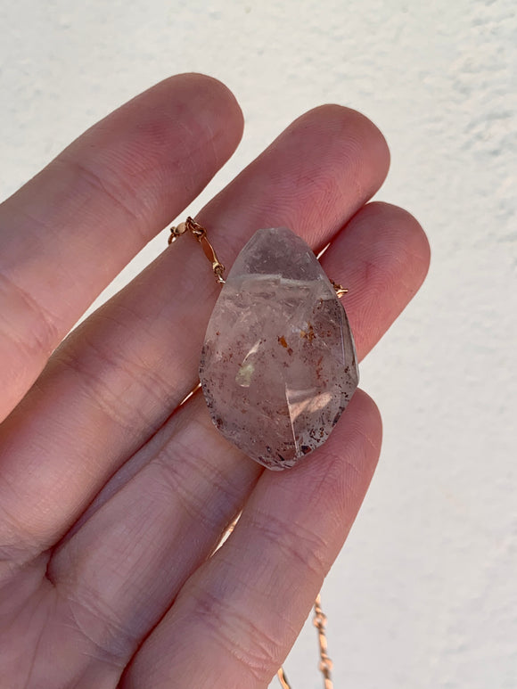 Vampire Quartz Pendant - 18” rose gold