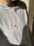 Vampire Quartz Pendant - 24” sterling silver