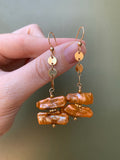 Copper Pearl Earrings- Rust color