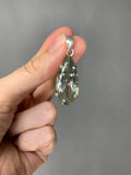 Faceted Green Amethyst (prasiolite) sterling silver necklace - 18”