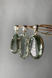 Faceted Green Amethyst (prasiolite) sterling silver necklace - 18”