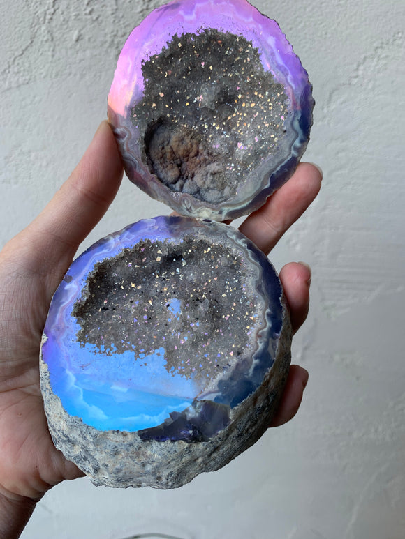 Druzy Rainbow Aura Geode