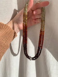 Garnet Gradient Beaded Necklace