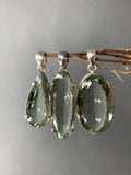 Faceted Green Amethyst (prasiolite) sterling silver necklace - 18”