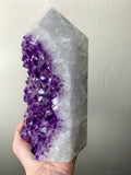 Perfect Purple Amethyst and Agate Tower