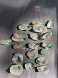 Rare fuchsite phantom Quartz point - seafoam color