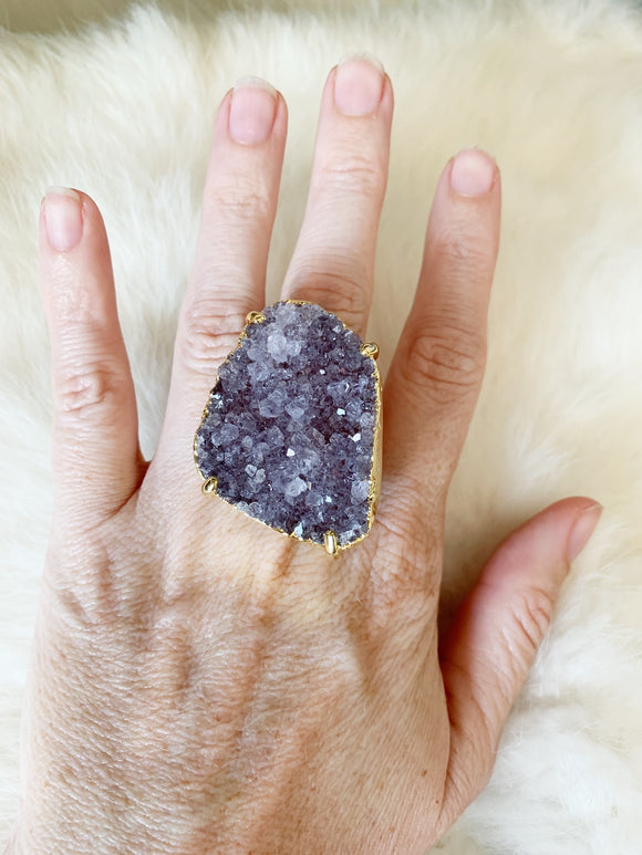 Amethyst Stardust Ring