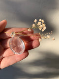 Large Girasol Rose Quartz Pendants