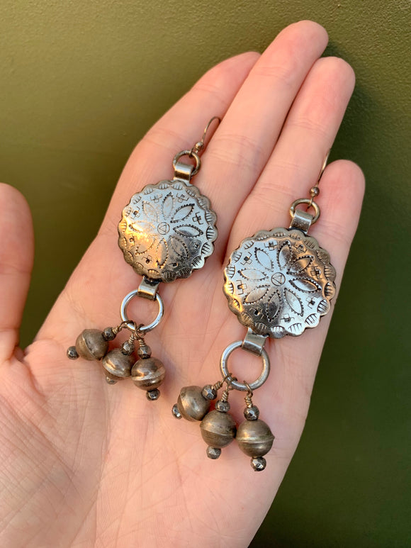 Silver Concho Earrings