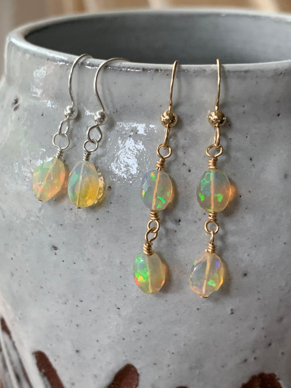 Single or Double drop Opal Earrings