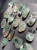 Rare fuchsite phantom Quartz point - seafoam color