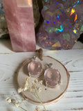 Large Girasol Rose Quartz Pendants