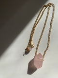 Rose Quartz Choker - 14” length